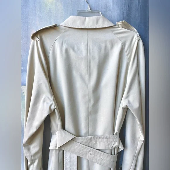 VTG AQUASCUTUM LONDON Tan Trench Coat Lightweight Classic Design - Picture 8 of 12